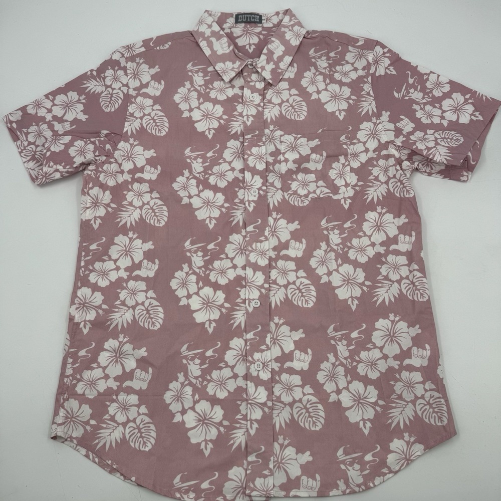 Dutch Bros Floral Hawaiian Shirt | Tropical Resort Camp Shirt | Mens‎ Small NWOT